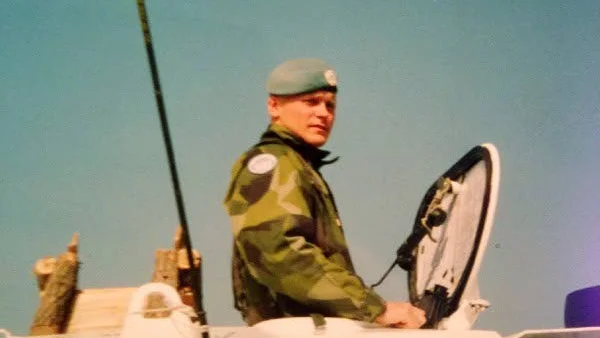 Soldat. Joakim Fagervall på en av utlandsmissionerna.