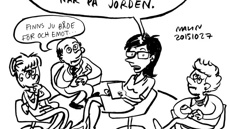 Frustrerat. Flera av serierna, som den här rutan av Malin Svedjeholm, andas en stor frustration över klimatdebatten.