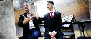 Gabriel, 15, fick spela på pipor i världsklass