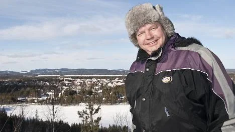 Carl Jan Granqvist på besök i Arvidsjaur. "Jättetrevligt! Jag har aldrig tidigare varit här", säger han.