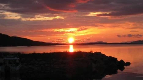 Solnedgång över Hornavan.