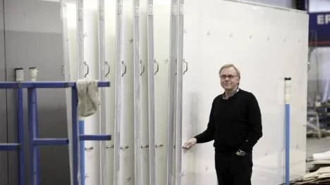 Det är den här typen av elementkonstruktioner som Kjell Larsson (bilden) anser skulle kunna komma till användning i det akuta återuppbyggnadsarbetet i de katastrofdrabbade områdena i Japan.