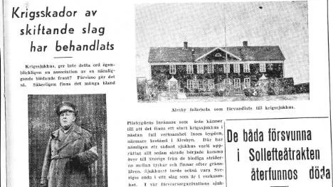 I mitten av november 1944 skrev Piteå-Tidningen om de sårade som vårdades på krigssjukhuset.