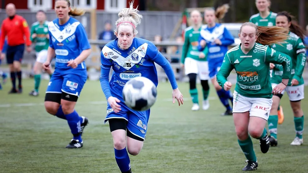 På språng. Cecilia Edlund visade framfötterna med ett mål och en assist.