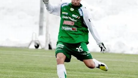 SKOTTVILLIG. Bodens nyförvärv, Torkild Nilsen, gillar att skjuta. Men så har det blivit ett par mål också. Foto: IDA AXELSSON