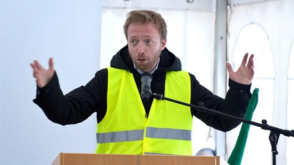 BETYDELSEFULLT. John-Ragnar Aarset, statssekreterare i norska transportdepartementet ansåg att investeringarna på Ofotbanan och den nya Narviksterminalen var viktiga för att stärka regionens utvecklingsmöjligheter.