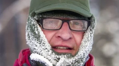 "Härligt, friskt", tyckte Jörgen Hellsten på långpromenad i 36-gradig kyla.