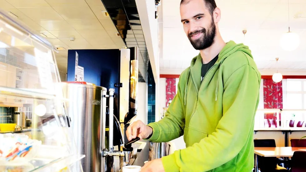 Uppladdning. Marcus Nigéus gillar atmosfären, och vill gärna vara del av skolans nya satsning.