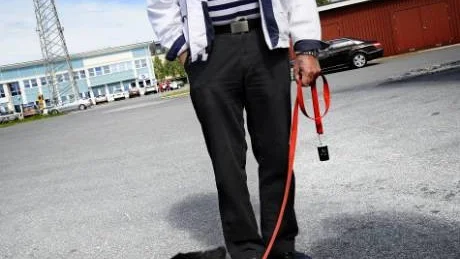 FINT OMRÅDE. Luleåbon Ove Eriksson menar att kommunen borde exploatera det strandnära området mellan Bergnäset och EFS-anläggningen Sundet vid Gäddviksströmmarna. Hunden Akki verkar ha samma åsikt.Foto: ANDREAS WÄLITALO