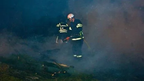 Brand i Källdal, Sävast. Bara förkolnade rester återstod av uthuset.
