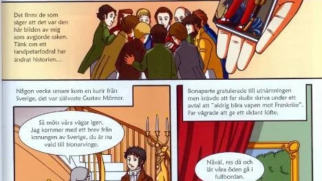 För färgläggningen i det nya seriealbumet om Bernadottes väg till den svenska tronen står Pitetjejen Gabrielle Nilsson