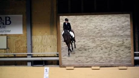 STORT INTRESSE. Hela 101 ekipage var anmälda till Kurirenspelen och i dressyren blev det 88 starter. Olivia Hedström/Tyson från Piteå ridklubb var en av ryttarna under helgen.