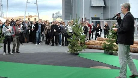 INVIGDE. Komunalråd Peter Roslund invigde Solander Science Park, Piteås senaste företagsby med inriktning på utveckling av biobränslen från skogen.