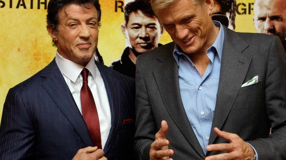 Sylvester Stallone och Dolph Lundgren på en bild från 2010.