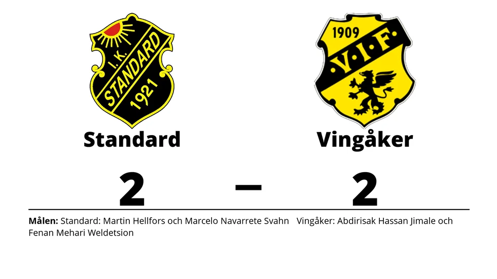 IK Standard spelade lika mot Vingåkers IF