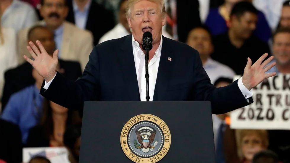 USA:s president Donald Trump under talet i Florida.