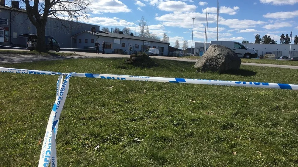 Området vid Qstarmacken var avspärrat under tiden polisen genomförde en teknisk undersökning.