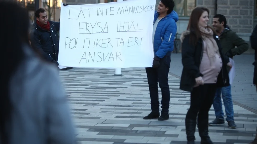 Manifestation för tiggare