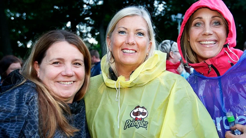 Regnet stoppade inte vännerna Marie Andersson, Gunilla Eklöf och Ulrika Waller.