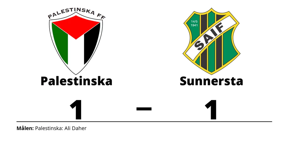Palestinska FF spelade lika mot Sunnersta AIF