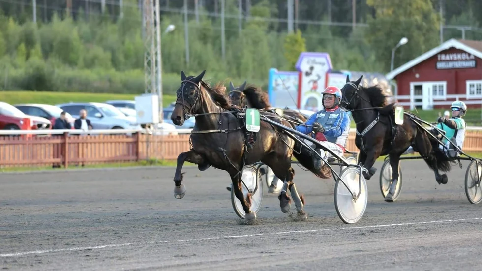 Roger Nilsson sitter och finåker sista biten bakom förvandlingsnumret Bäcklös Jäntan 