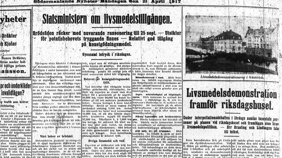 Ilskan och hungern var stor, och demonstrationer ägde rum runt om i Sverige.