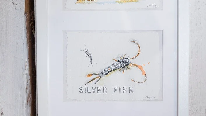 Det finns många olika fiskar, guldfiskar, silverfiskar och "fula" fiskar. Konstverket är skapat av Elinor Svensson.