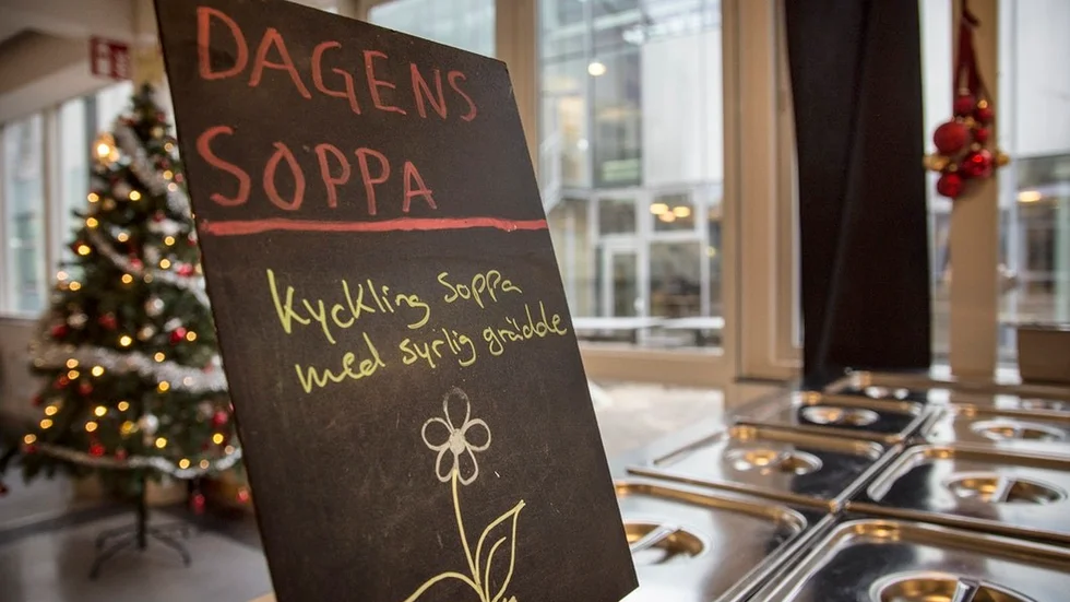 Soppa serveras varje dag.