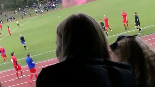 Herrarnas match mellan skolorna fick avbrytas.