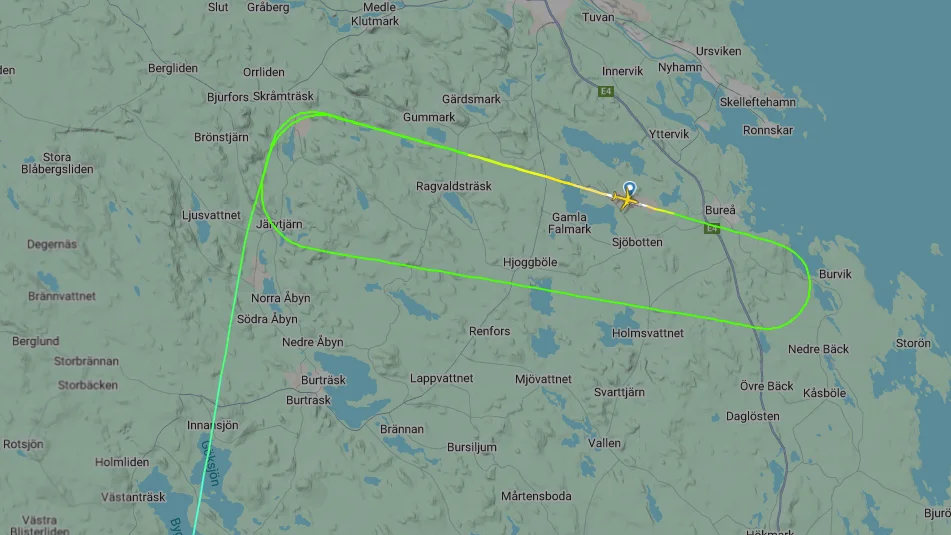 The plane had to circle before it could land.
