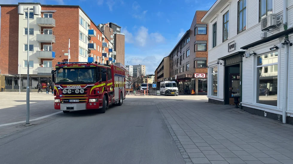Ett larm om brand i centrala Boden inkom till SOS vid 10.30 på onsdagen. 