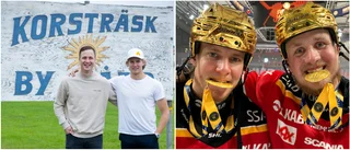 Hela byn laddar för firande av sina guld-hjältar