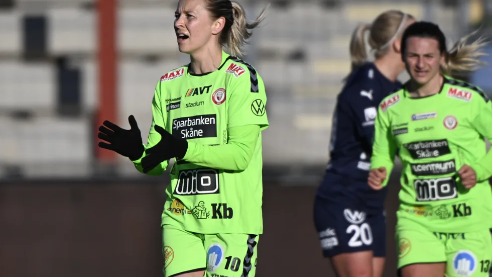Kristianstads Emmi Alanen gjorde två mål mot IFK Kalmar i damallsvenska premiären. Arkivbild.