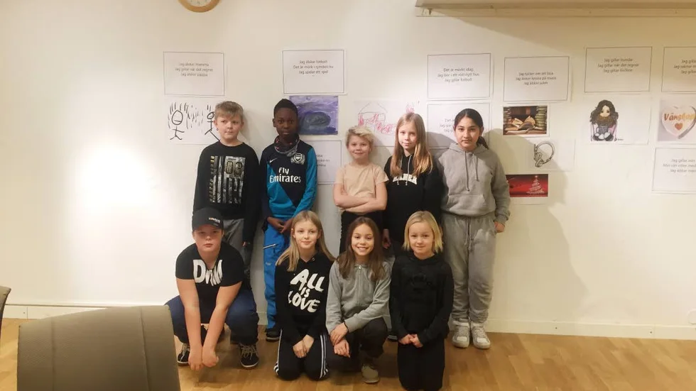 Elever från årskurs 4 i Råneskolan ställde ut sina haiku-dikter.
