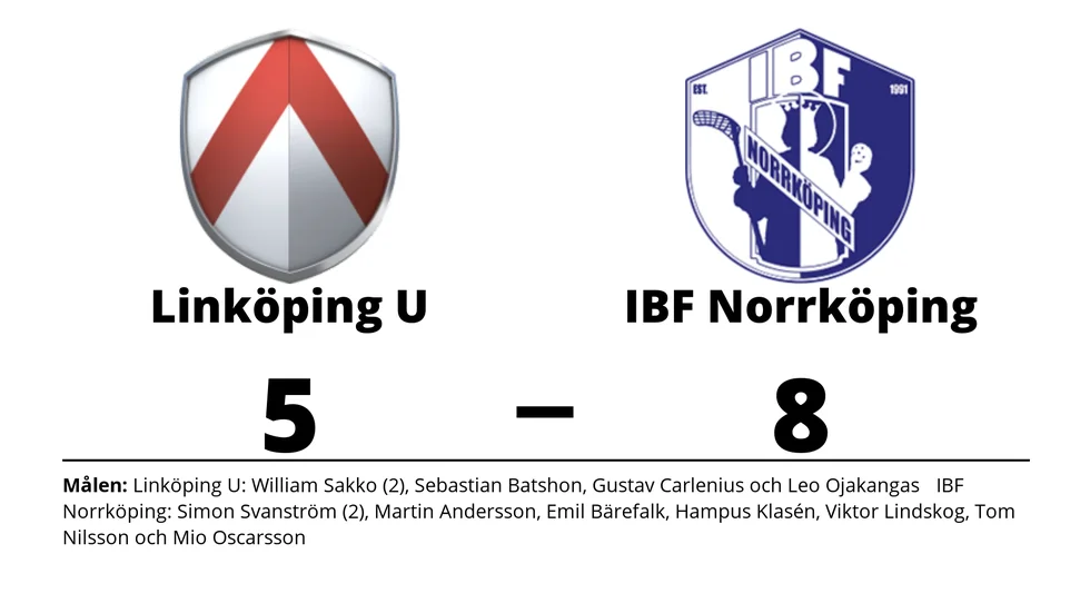 Linköping IBK Ungdom förlorade mot IBF Norrköping