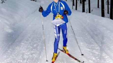 Svenska landslaget i skidorgentering på träningsläger i Arvidsjaur på bilden Anna Holmgren Vittjärv.