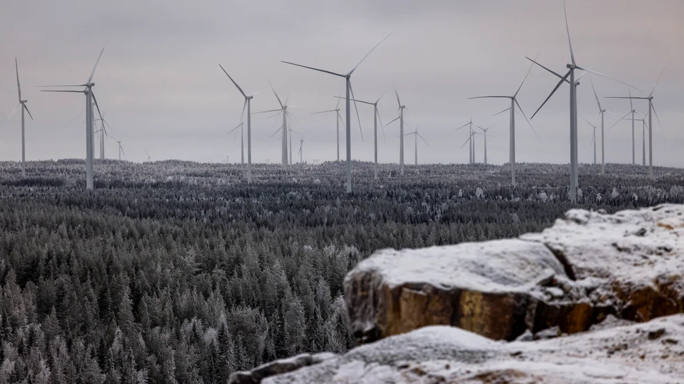Skribenten bävar för planerad vindkraft kring Burträsk. Bild från Markbygdens vindkraftpark.