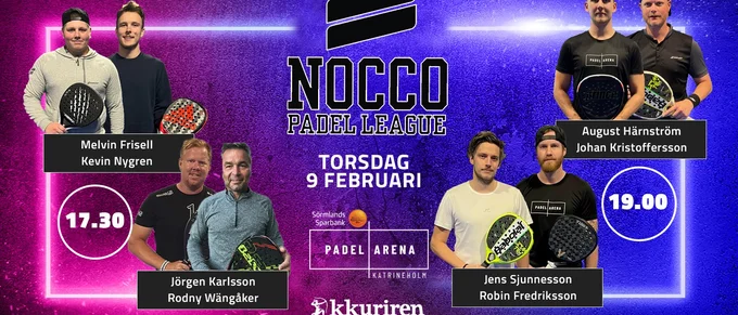 Padelkväll i Katrineholm – vi sänder dubbla Nocco-matcher