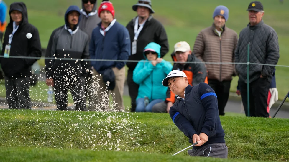 Kurt Kitayama på sjätte hålet i helgens PGA-tävling i Kalifornien.