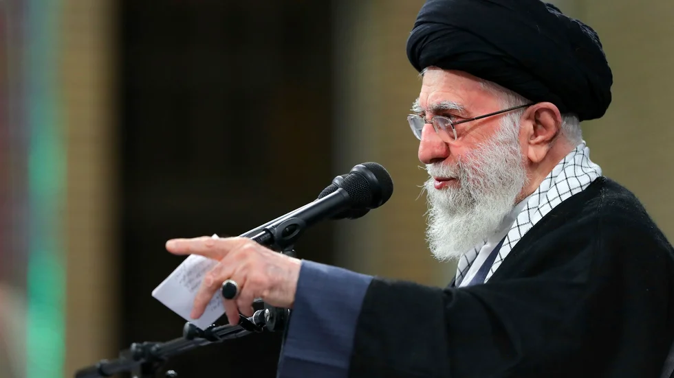 Irans högsta ledare, ayatolla Ali Khamenei, under ett möte i Teheran den 9 januari.