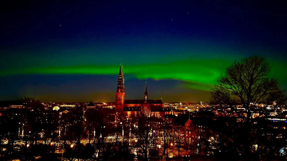 Norrsken i Uppsala den 15 januari 2022.