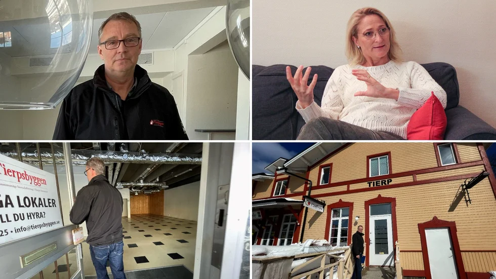 Flera lokaler står tomma i centrala Tierp. Bland annat i ett hus där det tidigare både fanns en matbutik och en sportaffär. "Det förstör lite för alla andra, då det bara står tomt just nu", säger Camilla Werme, ordförande i Företagare i Tierps kommun.