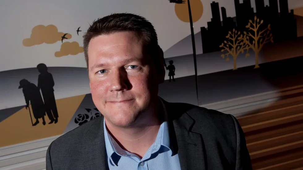 Tobias Baudin, ordförande i Kommunal, skriver regelbundet på sidan 2 i NSD.