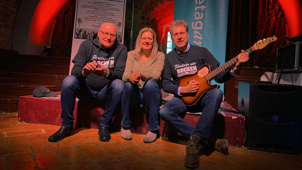 Företagsrocken är tillbaka. Torbjörn Dahlström, Ulrika Juul och Per Karlsten är alla med i styrelsen för Företagarna, som står bakom arrangemanget. 