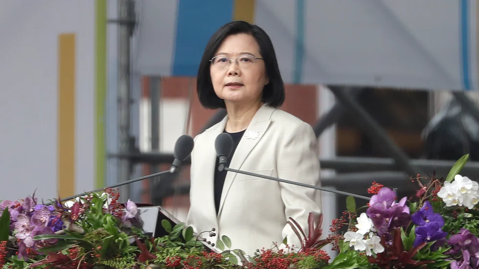 Taiwans president Tsai Ing-Wen under nationaldagen den 10 oktober. Arkivbild.