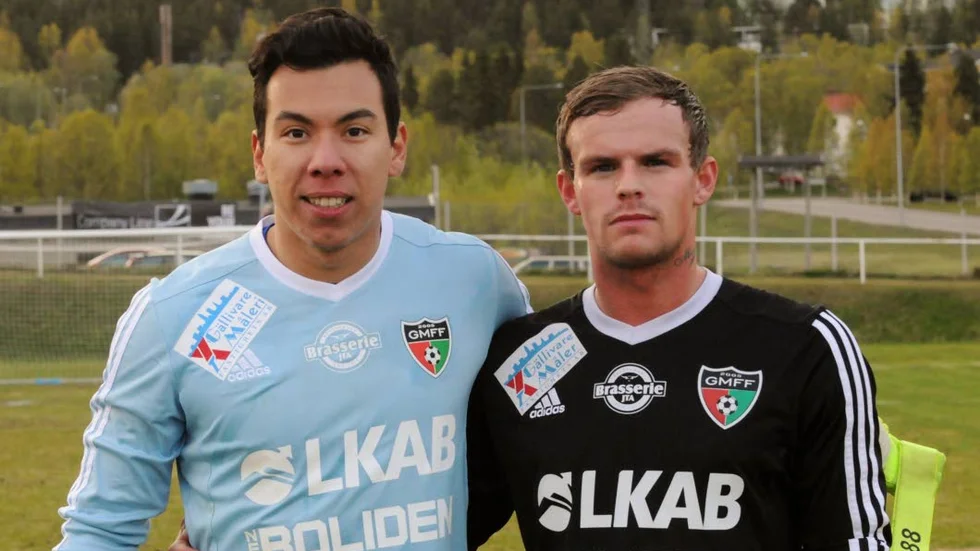 Hjältarna. Målvakten Jorge "Korre" Fuentes Arancibia och tvåmålsskytten Aaron Spear.