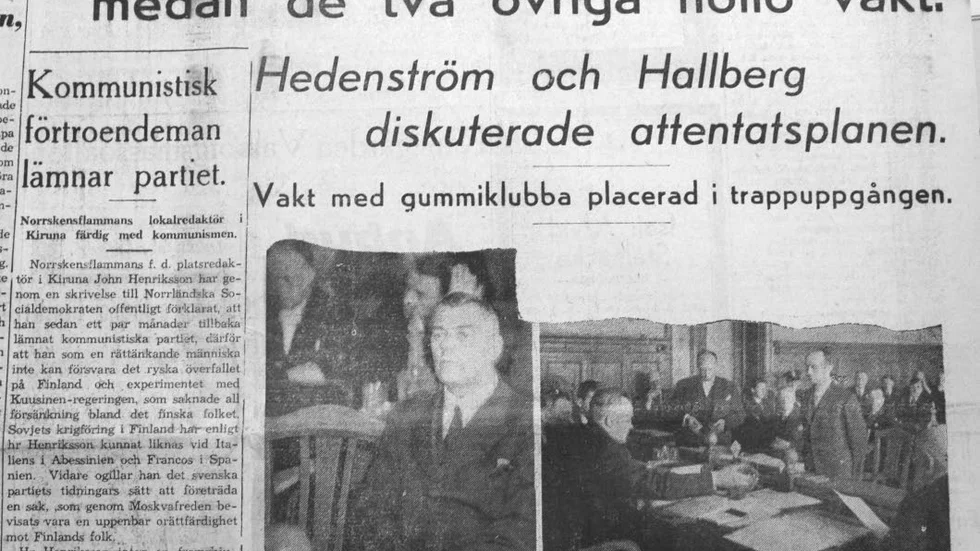tidningsklipp. Referat från rättegången.