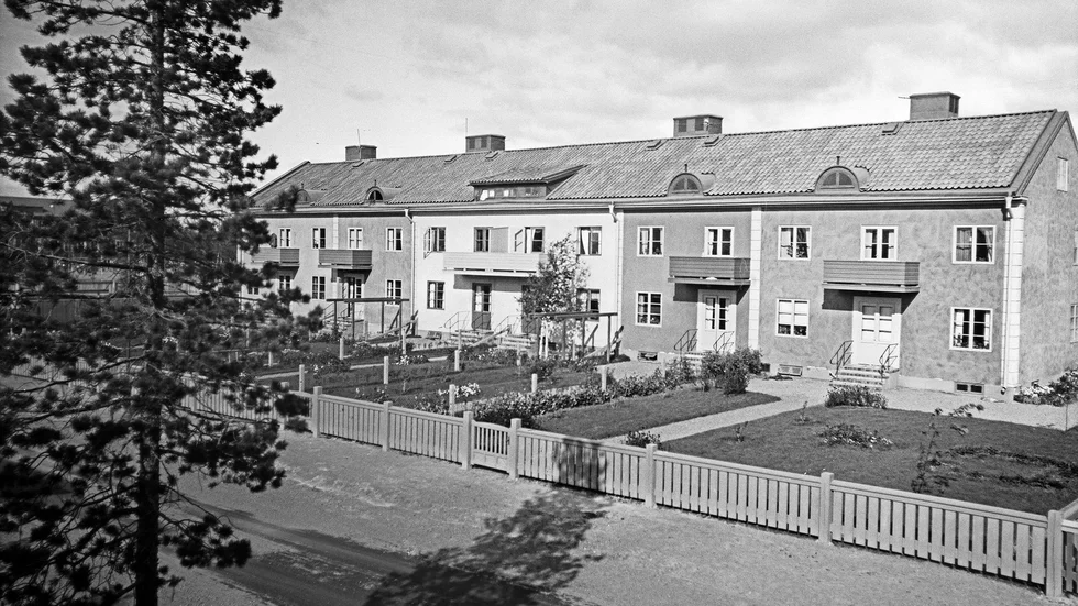 Tjänstemannabostäder i Boliden, den så kallade Färglådan, uppförd cirka 1930.