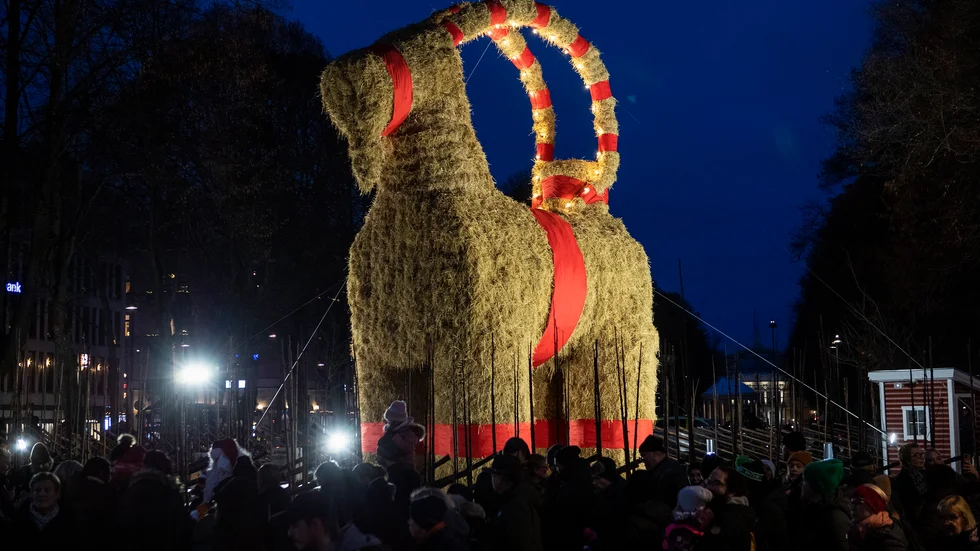 Nu har Gävlebocken invigts. Bilden är från invigningen 2022. Arkivbild.