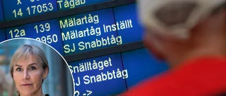 Trasigt tåg ställde till stora problem i trafiken ✓Bussersättning ✓Tåg leddes om